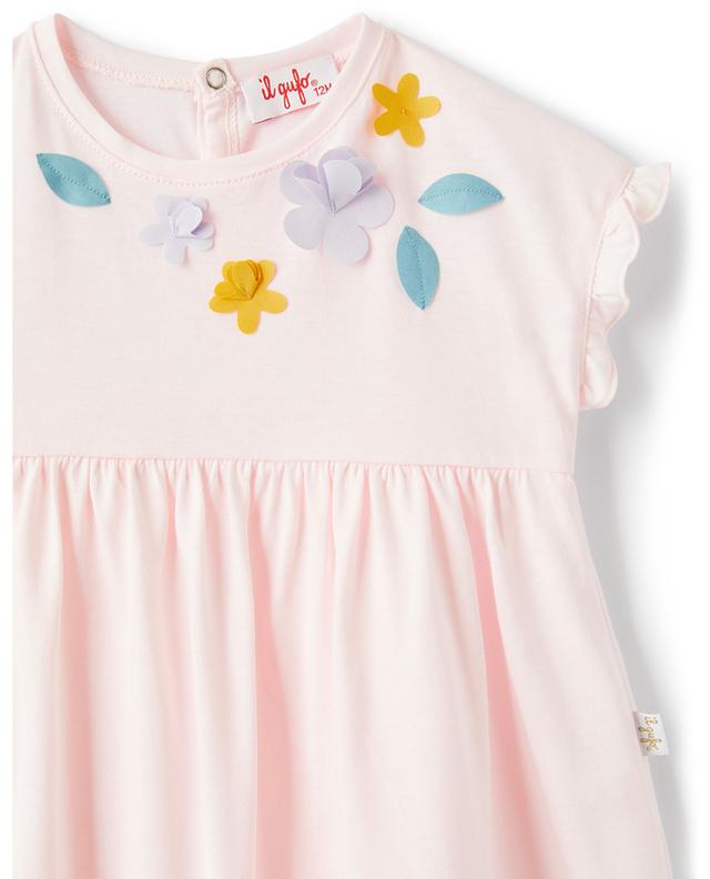 Kleid für Babys mit kurzen Ärmeln mit Blüten IL GUFO