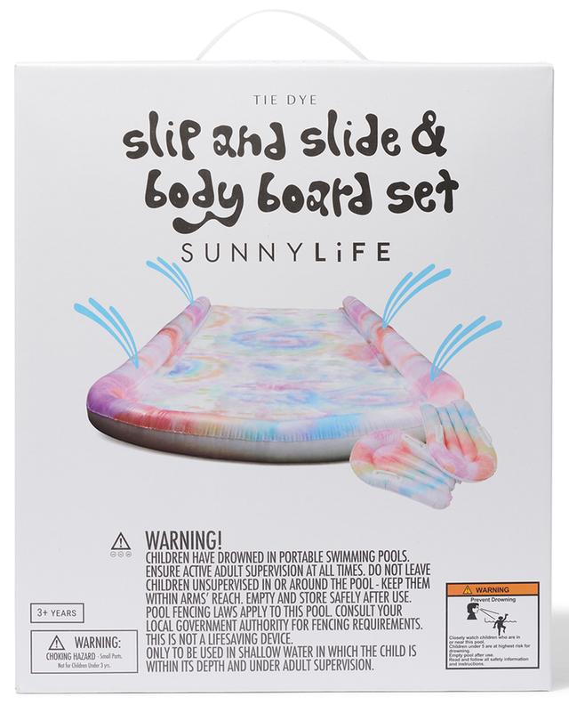 Aufblasbares Set Wasserrutsche und Bodyboards Slip and Slide-Set The Tie Dye SUNNYLIFE