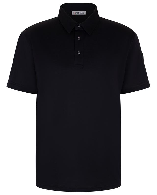 Short-sleeved polo shirt with monochrome logo patch MONCLER