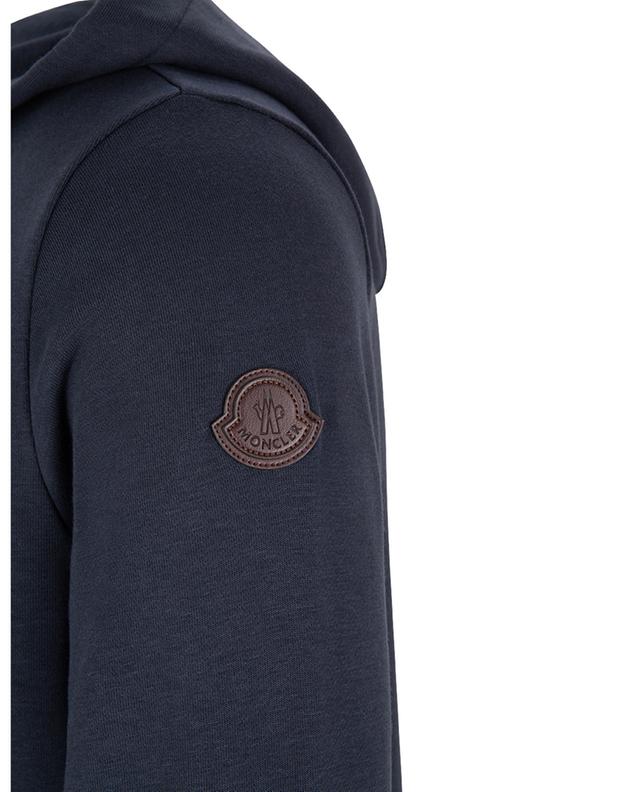 Leather detail adorned full-zip hooded sweatshirt MONCLER