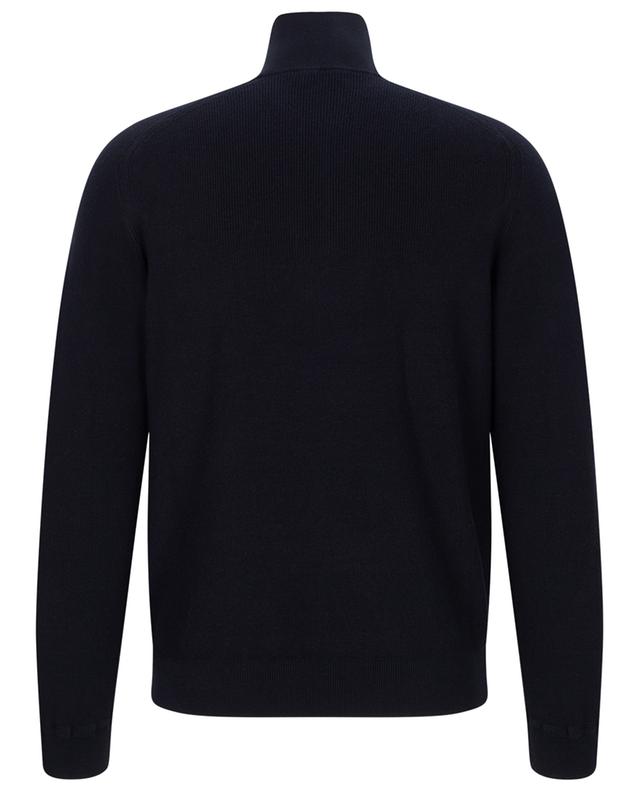 Half-zip stand-up collar rib knit cotton and cashmere jumper MONCLER