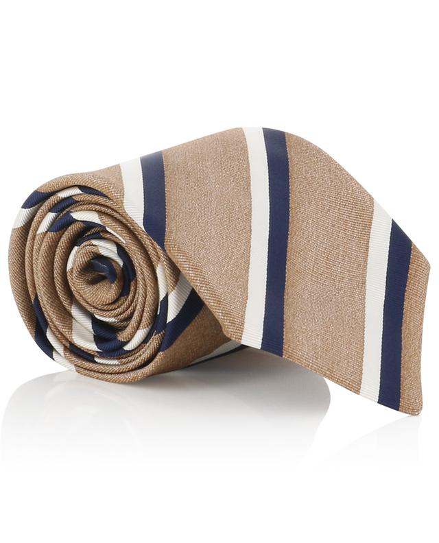 Silk tie with diagonal stripes FIORIO