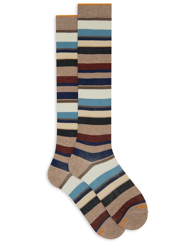 Cotton knee-high socks with large stripes GALLO