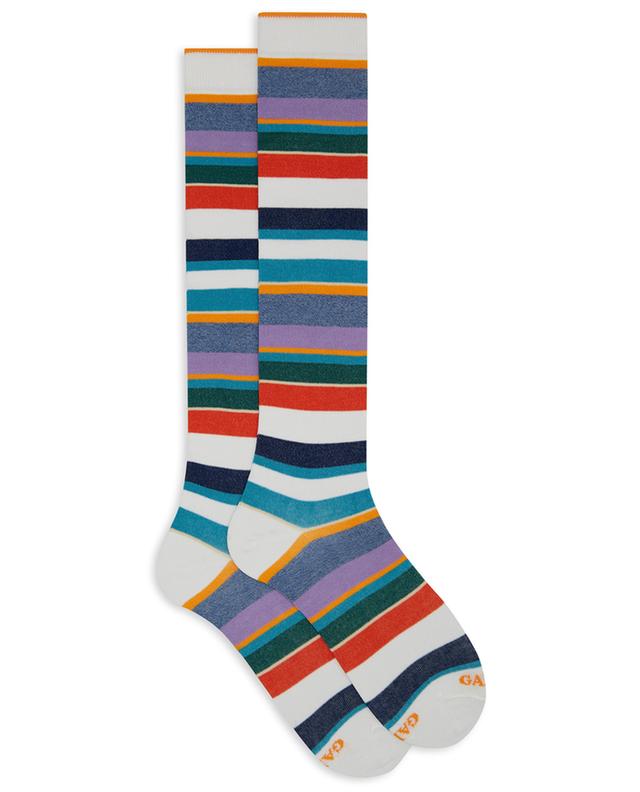 Cotton knee-high socks with large stripes GALLO