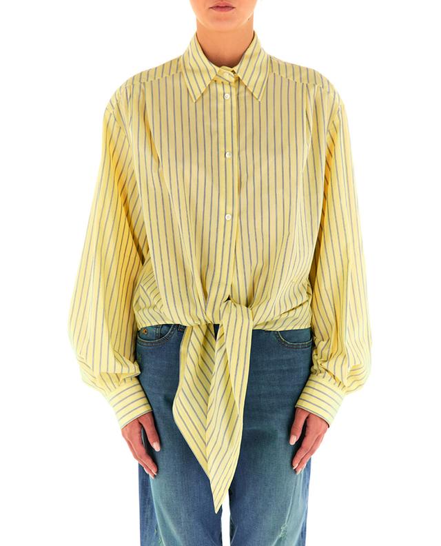 Cotton striped self-tie cropped shirt JACOB COHEN COUTURE