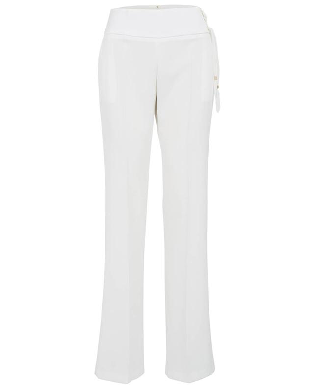 Elisabetta franchi pantalon large en crêpe blanc A29749-BLANO