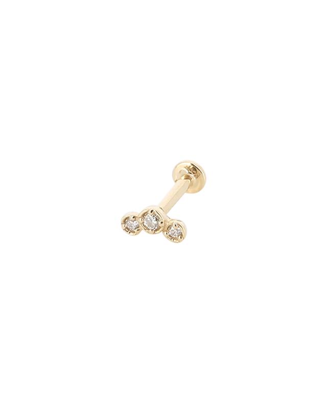 Piercing d&#039;oreilles en or jaune et diamant Crescent AVINAS
