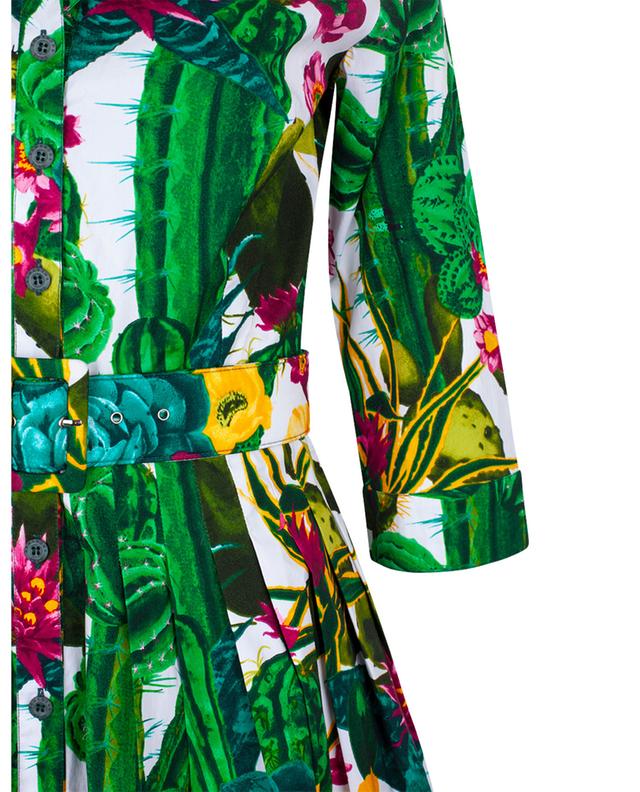 Audrey #2 Tropical Cactus poplin midi shirt dress SAMANTHA SUNG