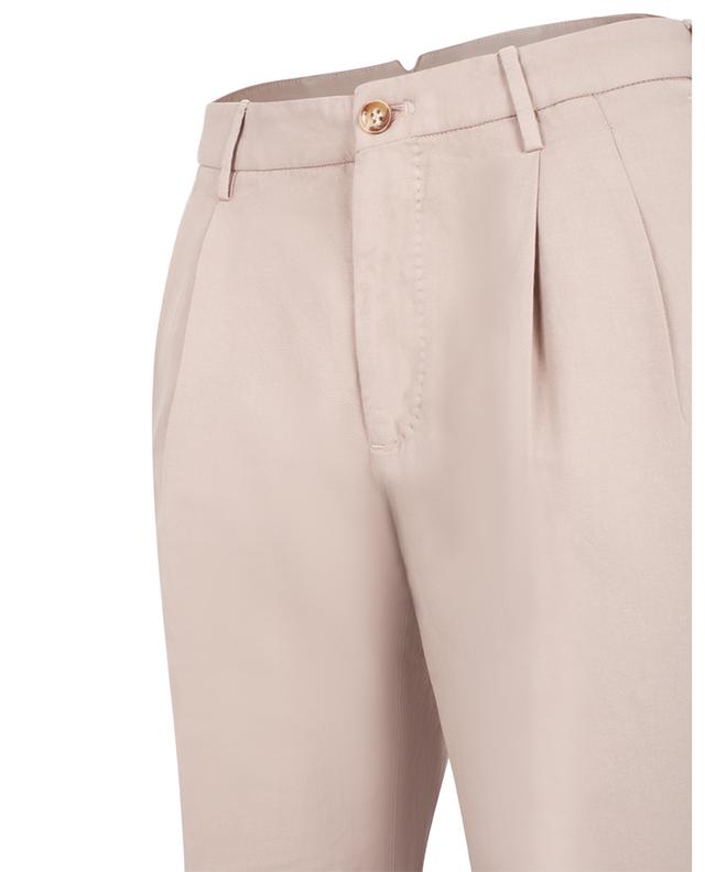 Pantalon à pinces fuselé en coton et lin Pattern 54 INCOTEX