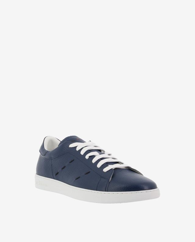 Grained calfskin low-top lace-up sneakers KITON