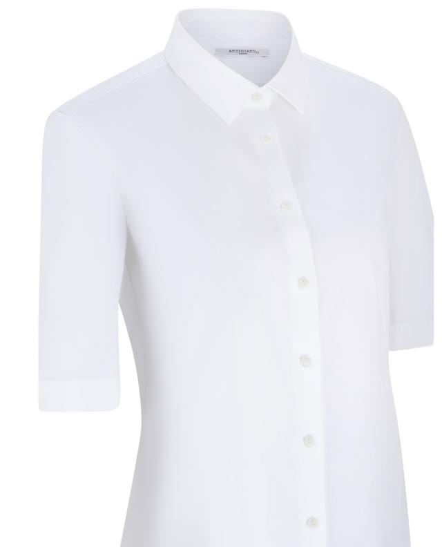 Kurzärmeliges tailliertes Hemd aus Baumwolle Rosa ARTIGIANO