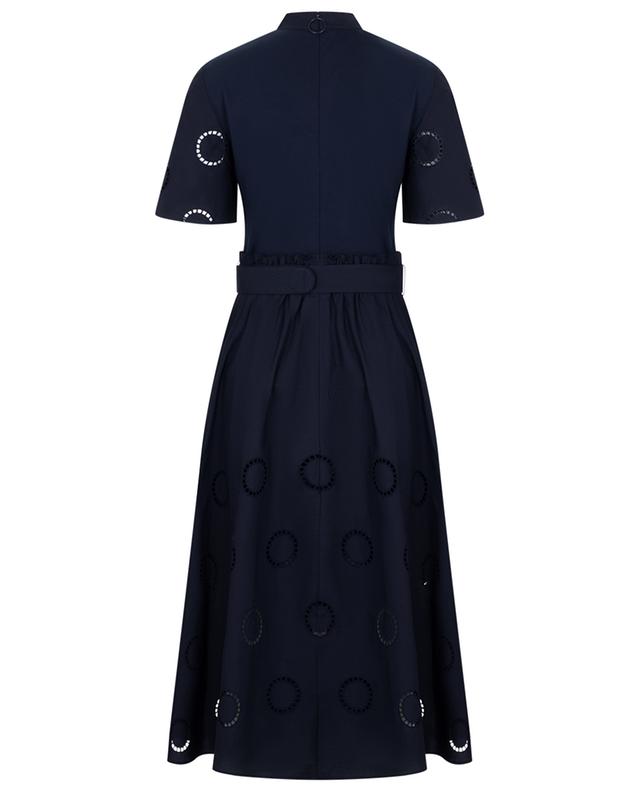 Midi dress in jersey and poplin with openwork embroidery AKRIS PUNTO