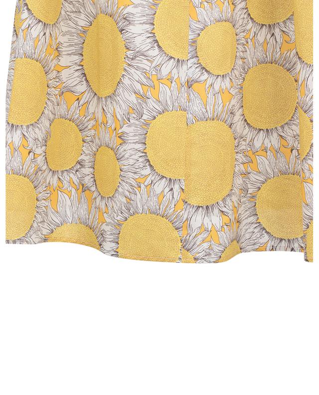 Sunflower printed lightweight cotton midi dress AKRIS PUNTO
