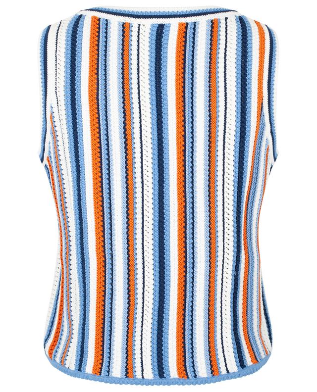 Cropped striped crochet tank top AKRIS PUNTO