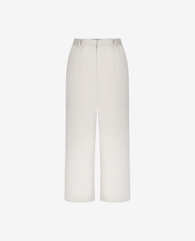 Wool and cotton wide-leg trousers with waistband tucks BARBARA BUI