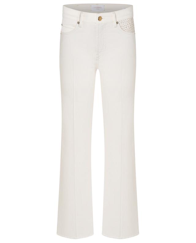 Francesca embroidered low-rise bootcut jeans CAMBIO