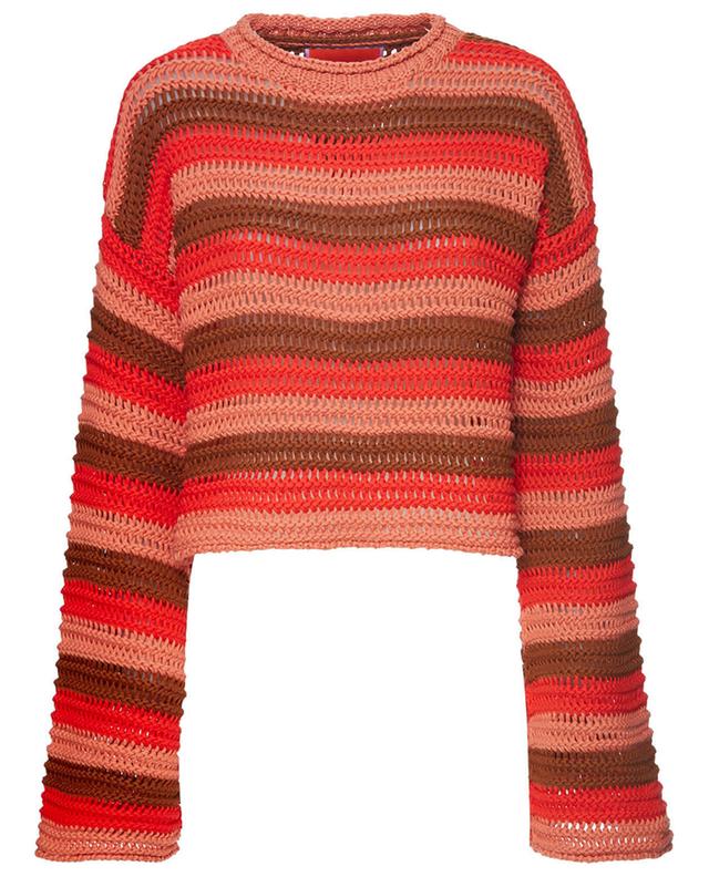Crop Sweater striped jumper with flared sleeves LA DOUBLEJ