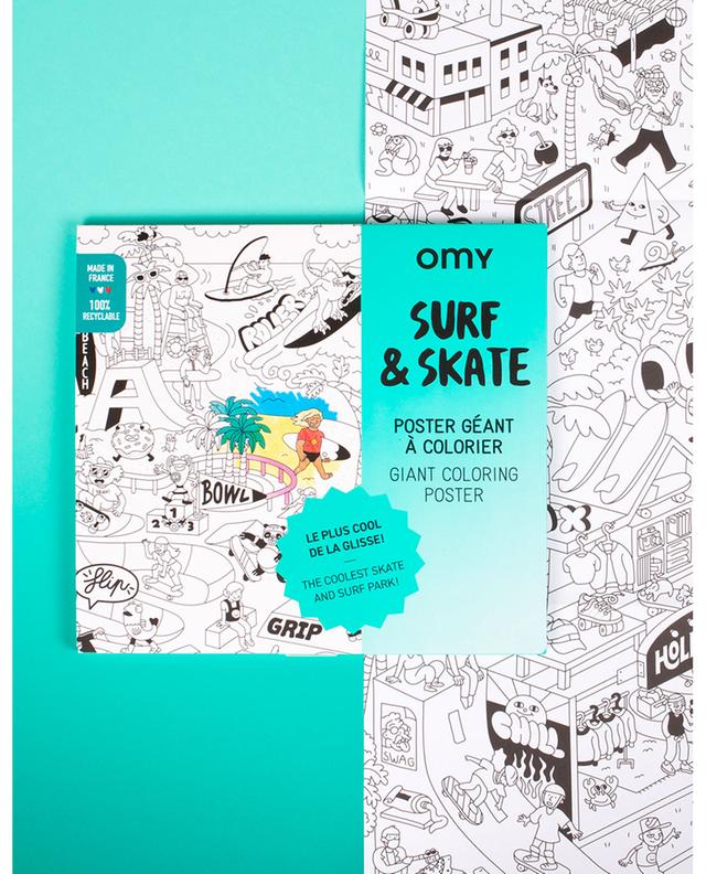 Poster géant à colorier Surf &amp; Skate OMY
