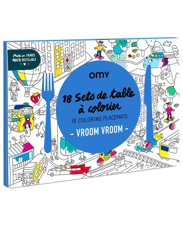 Vroom Vroom 18 colouring placemats OMY