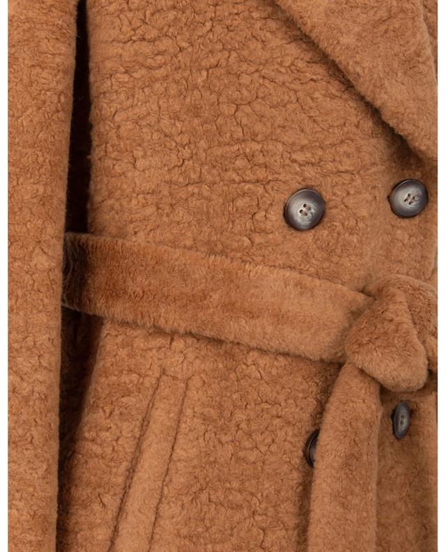 Manteau à boutonnage double et ceinture effet peau lainée LEO ZURICH