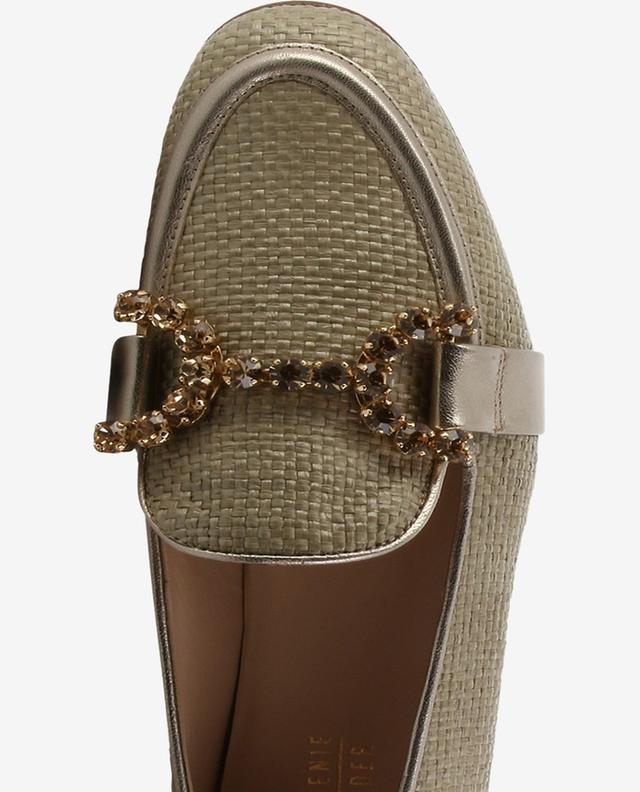 Joys 15 raffia and metallic leather loafers with crystals BONGENIE GRIEDER