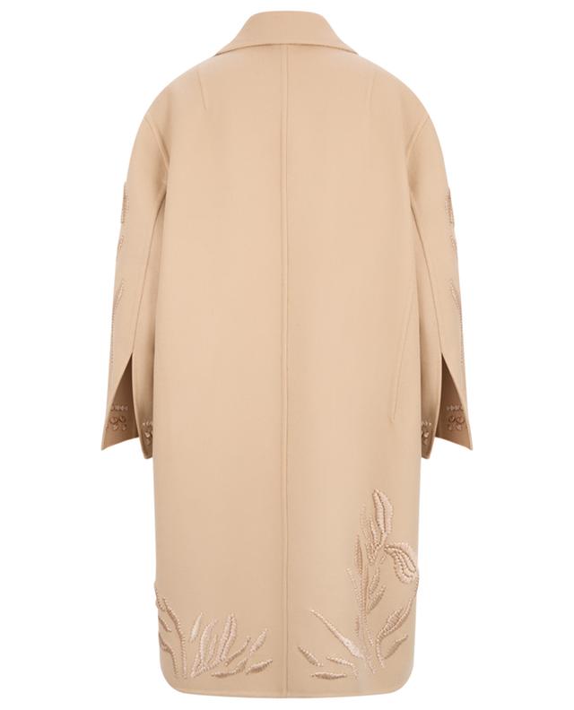 Flower embroidered single-breasted wool short coat ERMANNO SCERVINO