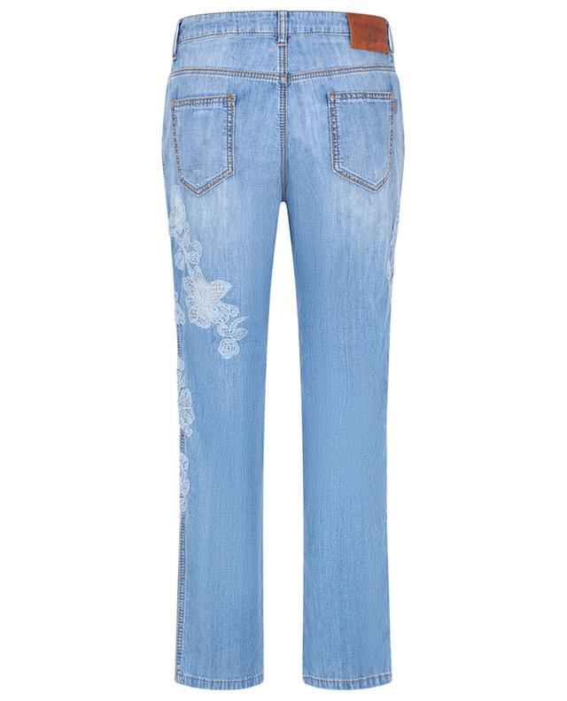 Lace adorned summer denim boyfriend jeans ERMANNO SCERVINO