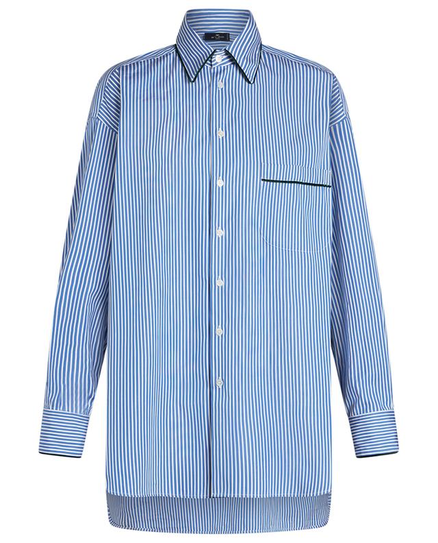 Striped oversize shirt with velvet piping ETRO