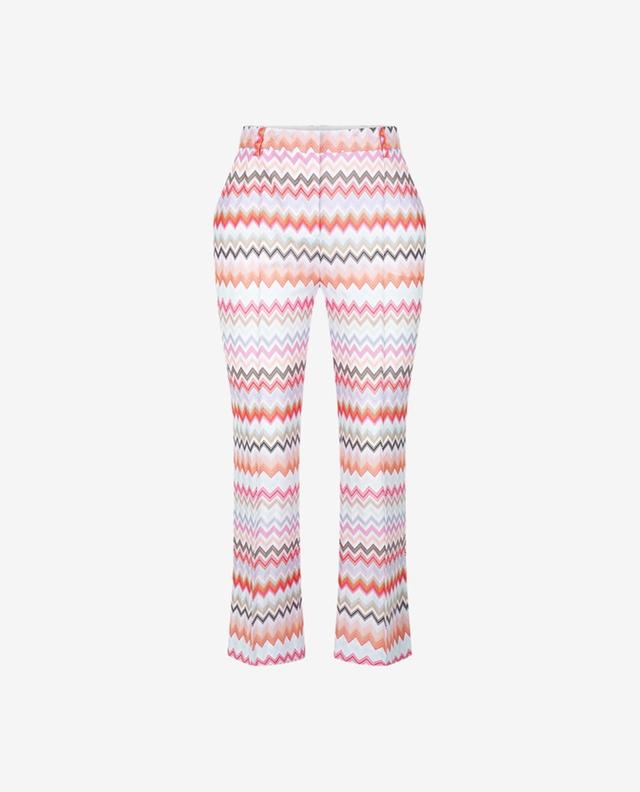 Cropped flared zigzag patterned knit trousers MISSONI