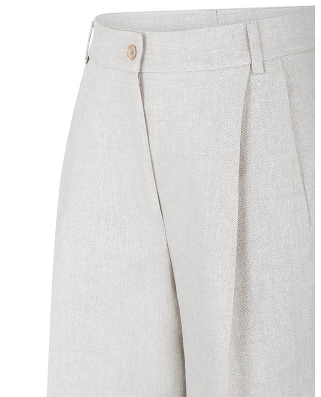 Herringbone linen high-rise shorts with waistband tucks KITON