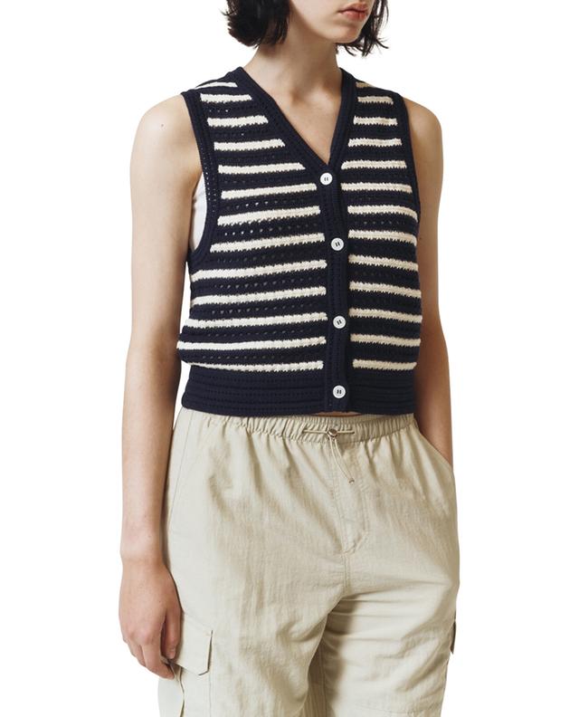 Crocheted striped vest DUNST