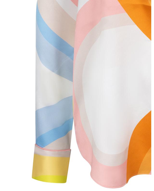 Geometric print adorned silk long-sleeved blouse HERZEN&#039;S ANGELEHEIT