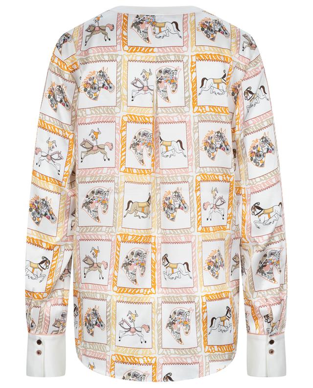 Langärmelige Bluse aus Seide mit Reitermotif HERZEN&#039;S ANGELEHEIT