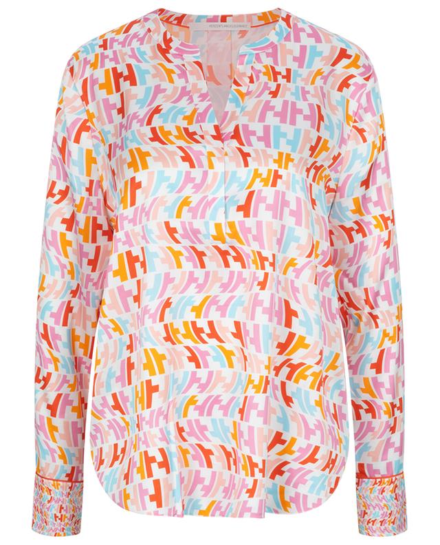 Wavy monogram printed silk long-sleeved blouse HERZEN&#039;S ANGELEHEIT