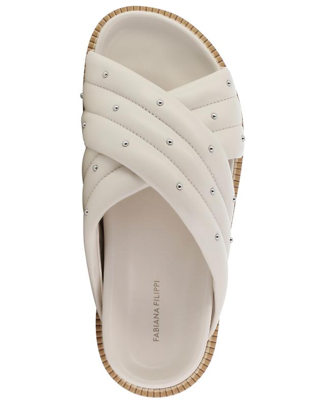 Studded quilted smooth leather flat mules FABIANA FILIPPI