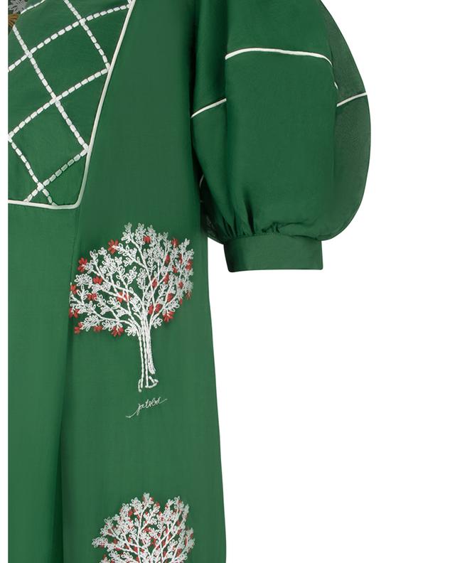 Robe tunique midi en voile de coton Embroidered Trees FARM RIO