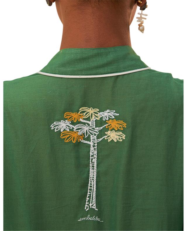 Robe tunique midi en voile de coton Embroidered Trees FARM RIO