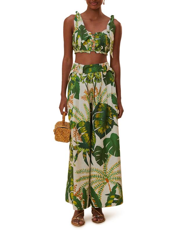 Tropical Forest cropped strappy top FARM RIO