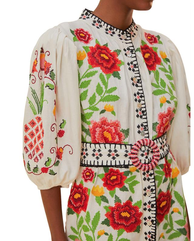 Mini-Hemdkleid aus Leinenmix Cargina Floral FARM RIO