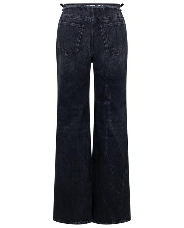 Voyou flared frayed low-rise jeans with belt detail GIVENCHY