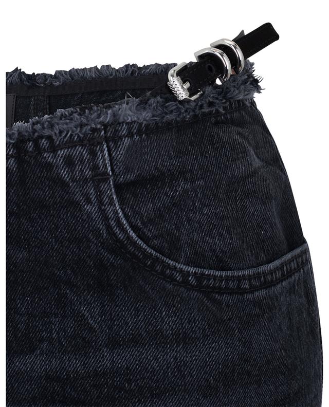 Ausgestellte Jeans mit niedrige ausgefranster Taille und Gürteldetail Voyou GIVENCHY