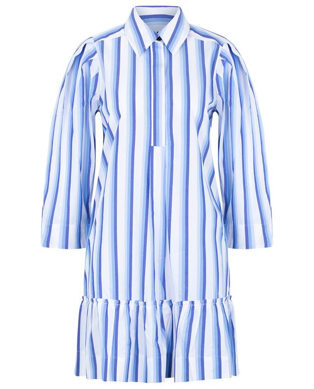 Striped mini shirt dress with peplum GANNI
