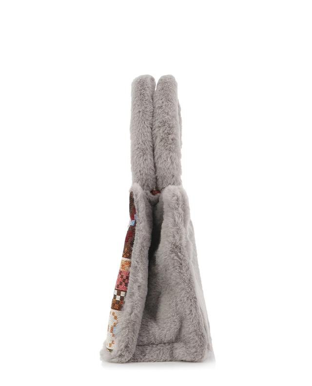 Dasha Small synthetic fur handbag with embroideries LA MILANESA