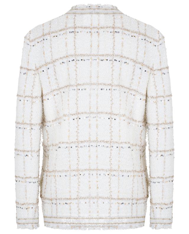 Sparkling check adorned straight-fit suit jacket in tweed GIAMBATTISTA VALLI