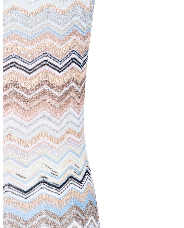 Long sleeveless openwork knit dress with sequins MISSONI