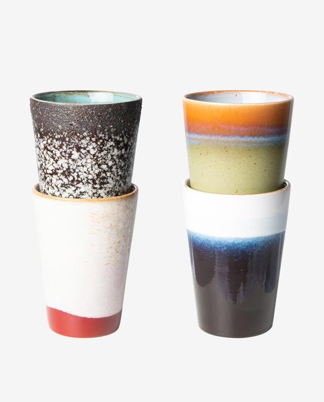 Antares set of 4 ceramic latte mugs HKLIVING