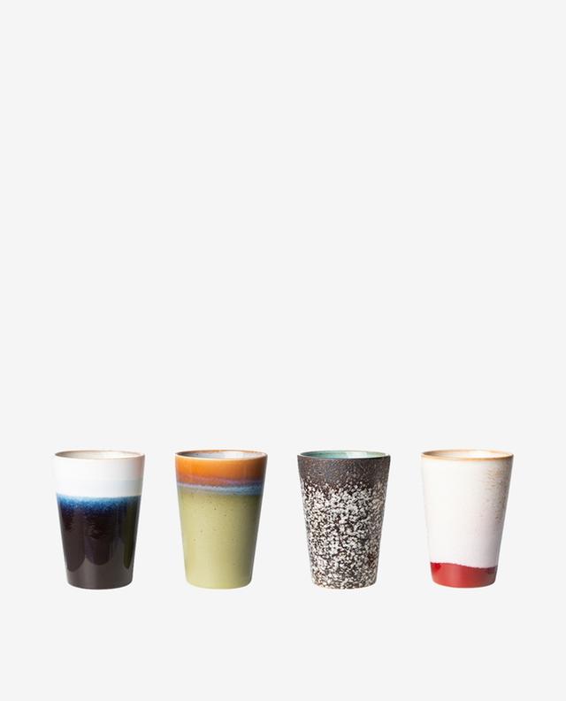 Antares set of 4 ceramic latte mugs HKLIVING