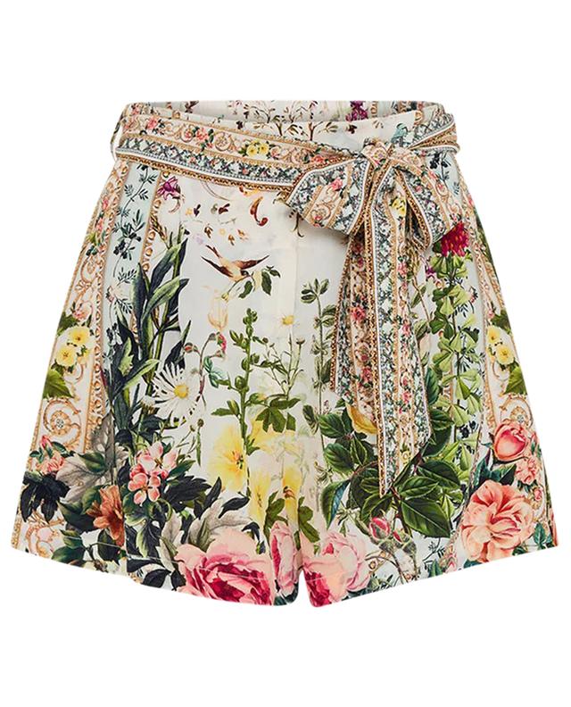 Renaissance Romance silk shorts with front tucks CAMILLA