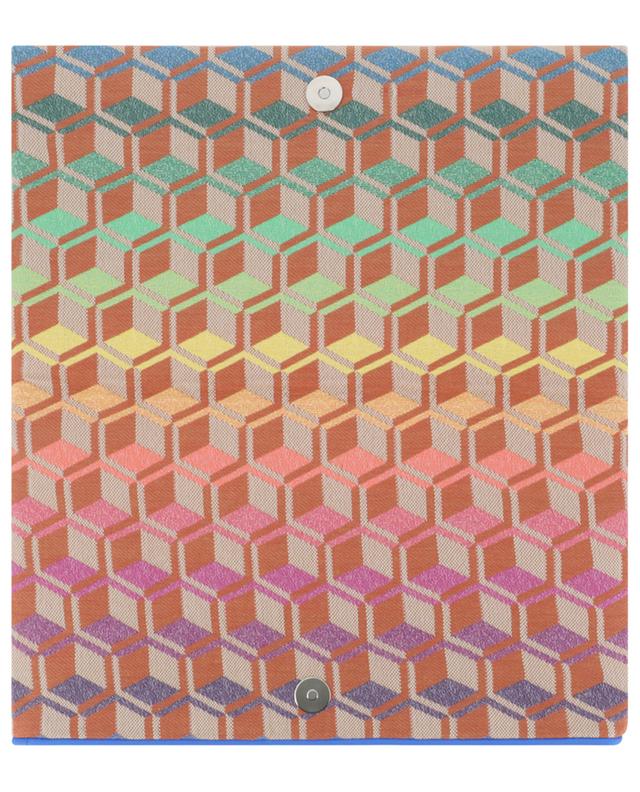 Amara Rainbow geometric pattern and eye adorned clutch KOKU CONCEPT