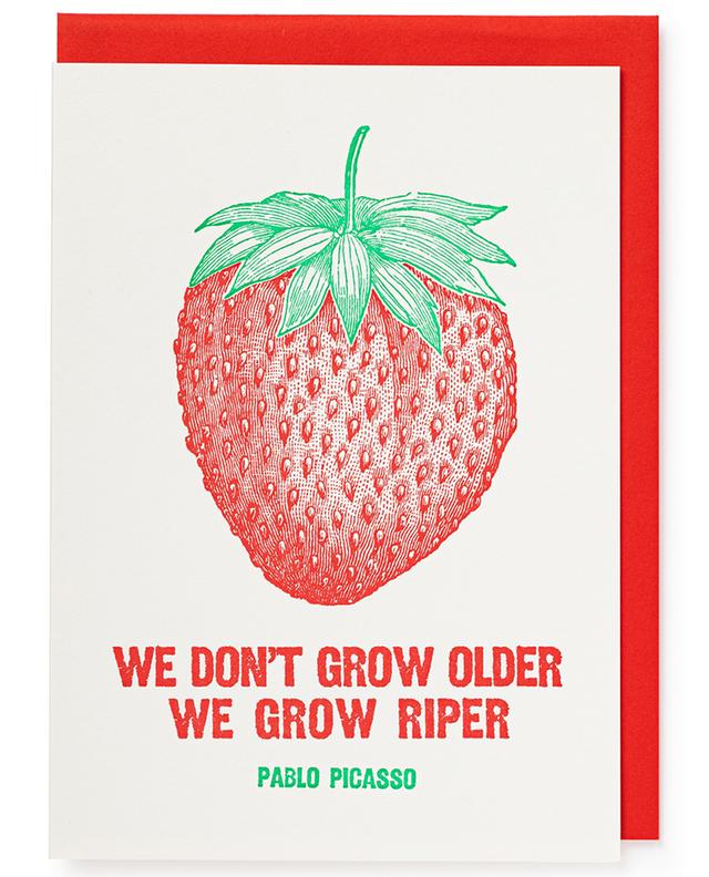 Strawberry fruit birthday card ARCHIVIST